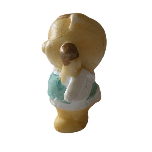 Vintage Ceramic Teddy Bear Ornament Handpainted 1980s Guardian Angel Wings - Picture 10 of 16